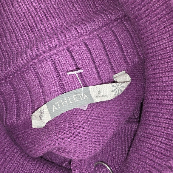 Athleta Cashmere Blend Snap Front Mid-Length Cardigan Purple Size XL F-3313 - Picture 10 of 11